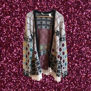 BKE patterned lace cardigan.